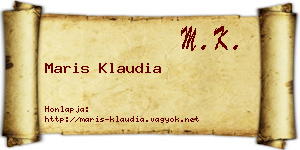 Maris Klaudia névjegykártya